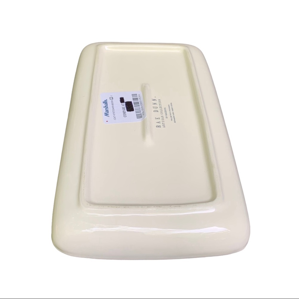Rae Dunn LIVE LOVE BARK Dish Tray Trinket Holder White Dimples NWT 2017 OG - Picture 11 of 15